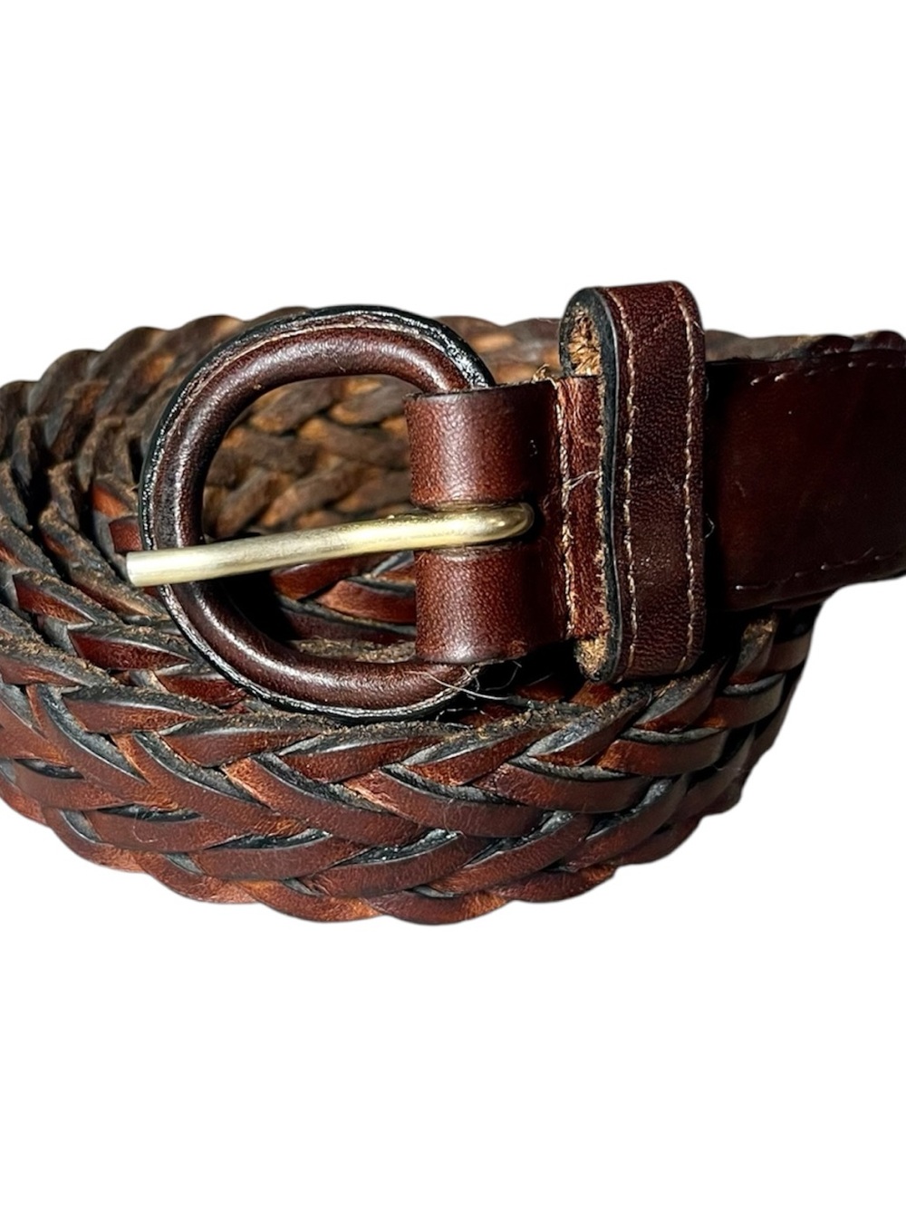 Vintage Dark Brown Braided Leather Belt – Made in Uruguay – Size 34 (85 cm) - Picture 2 of 7